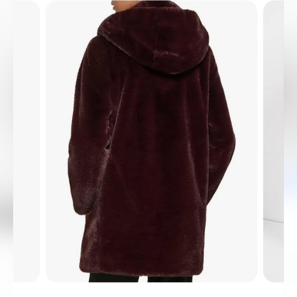 DKNY Hooded Faux Fur Coat NWT. HOST PICK!! - Picture 13 of 14
